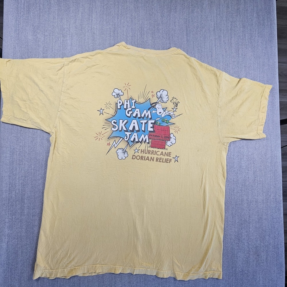 Confort Colors VTG Men's T-Shirt Yellow Snoopy Short Sleeve Sz XL - Picture 2 of 16